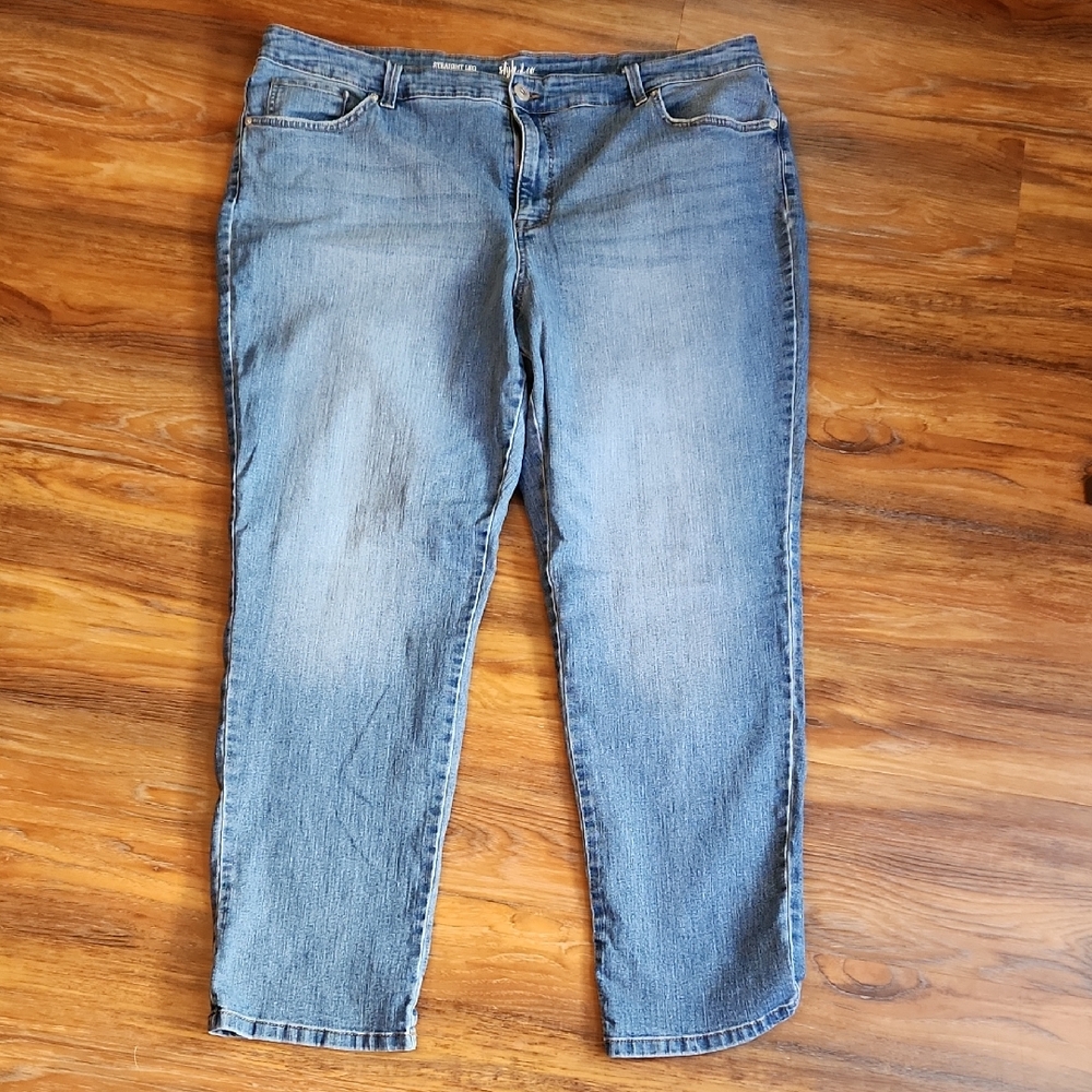 Style & Co. Light Blue Straight Leg Jeans. 20W